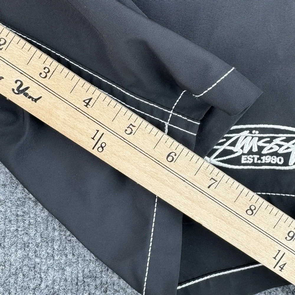 Stussy Coastal Board Shorts Mens 32 Black Surfwear Beach Vacation Travel Y2K